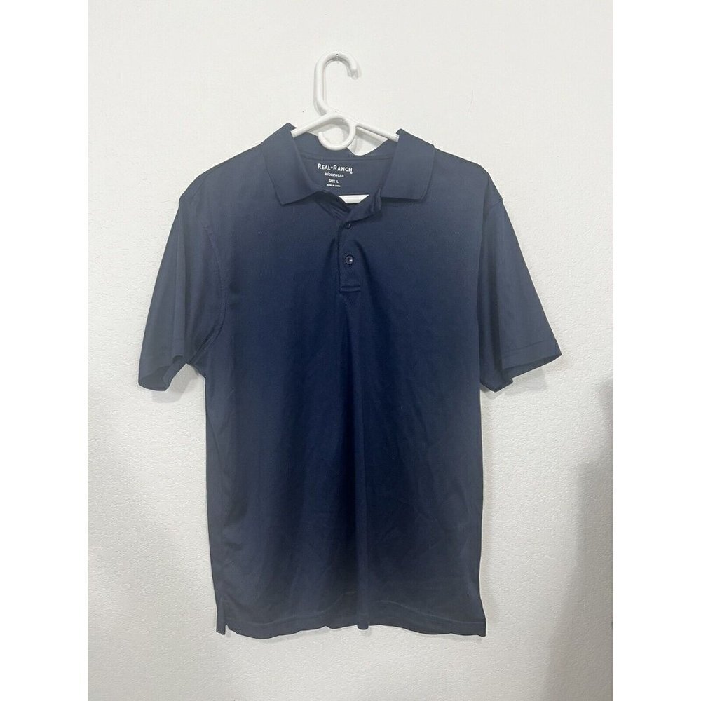 Men’s Real Ranch Work Shirt Size Large Navy Blue